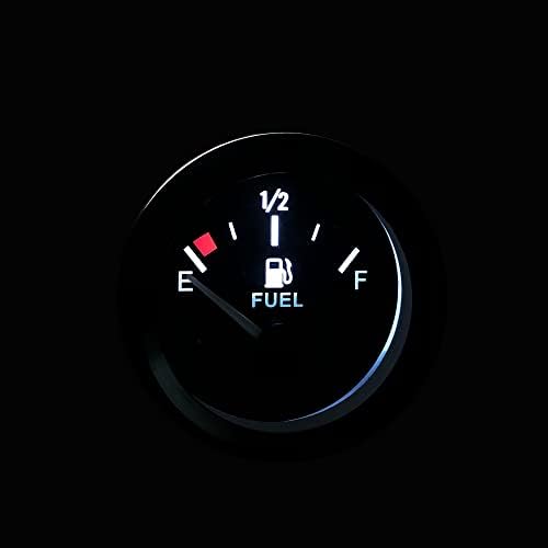 2" Universal Fuel Level Gauge E-1/2-F Pointer 52mm Fuel Tank Meter with LED Backlight 12V Sreuoil