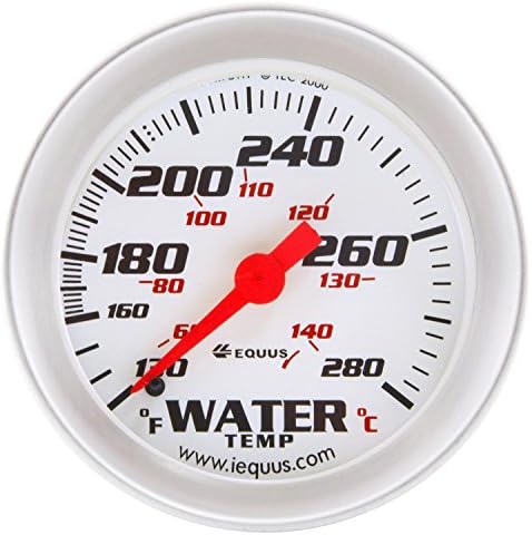 Equus 8242 2" Mechanical Water Temperature Gauge, White with Aluminum Bezel Equus