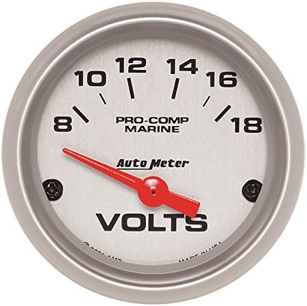 AUTO METER2-1/16 Ultra Lite Marine Voltmeter 8-18 Volts Auto Meter