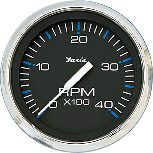 Faria Chesapeake Black 4" Tachometer - 4000 RPM (Diesel) Faria