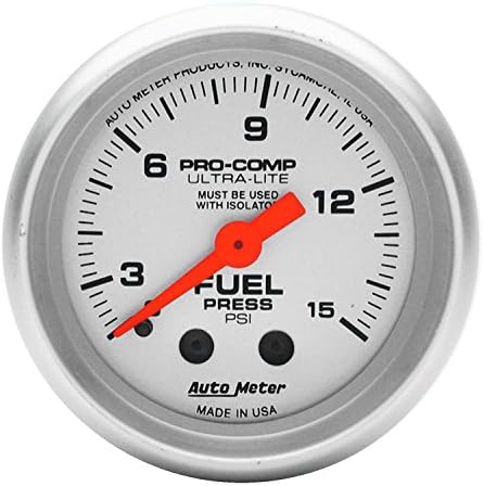 Auto Meter 4311 Ultra-Lite Mechanical Fuel Pressure Gauge, 2-1/16" (52.4mm) Auto Meter