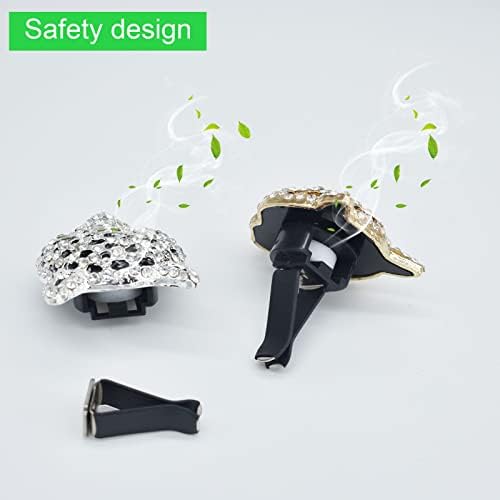 Bling Leopard Air Vent Clips, Crystal Leopard Car Air Fresheners Vent Clips Car Diffuser Vent Clip Rhinestone Leopard Car Decoration Car Interior Decor Bling Car Accessories for Women (Silver) Xinjincang