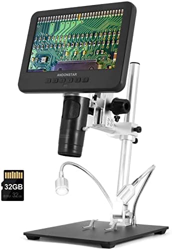 Andonstar AD246SM 2000X UHD 2160P HDMI Digital Microscope for Adults,PCB Soldering Microscope for Phone Watch Repairing,Coin Digital Microscope Full View for Coins,Biological Slides Kit Andonstar