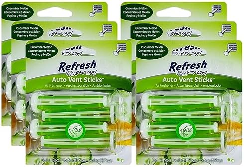 Ароматизатор для авто в вентиляцию Auto Vent Sticks, нейтрализатор запаха (Дыня-огурец, 6 штук) Refresh Your Car