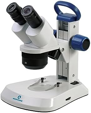 Accu-Scope Stereo Microscope EXS-210-123 - 10X/20X/30X Fixed Magnifications - 3 Way Cordless LED Illumination - Dissecting Microscope for Science, Gemology/Jewelry, Hobbyists Accuscope