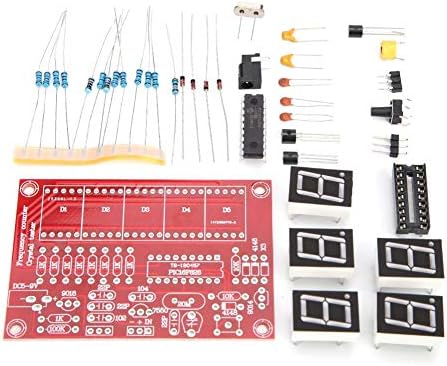 Crystal Oscillator Frequency Counter Tester Meter, DIY 1Hz-50MHz Frequency Indicator Crystal Oscillator Tester Module Kit with 5 Digits Digital Tube Display Red Walfront