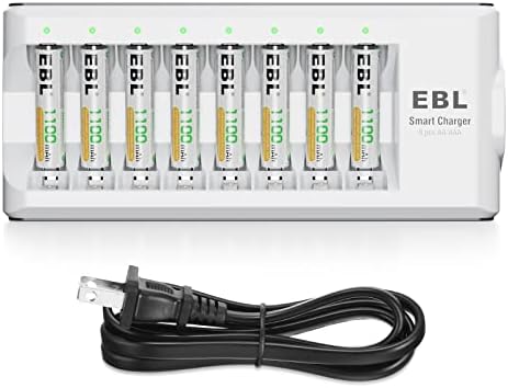 Перезаряжаемые батарейки AAA 1100 мАч, комплект из 8 штук и зарядное устройство для AA и AAA Ebl