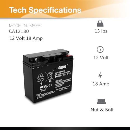 Casil 12V 18Ah SLA Battery Compatible with Generac 7500 EXL Portable Generator Casil