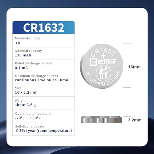 Литиевые батарейки CR1632 3V Li-MnO₂, набор из 5 штук, длительный срок службы, замена DL1632, ECR1632 EEMB