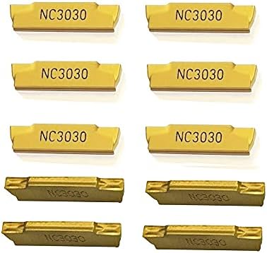 GBJ MGMN200-G 10pcs Tin Coated Carbide Grooving Inserts 2mm Wide Grooving Carbide Inserts Lathe Cutters for MGEHR/MGIVR Lathe Grooving Cut-Off Tool Lahdyfhoe