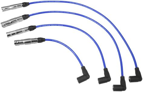 ACROPIX Car Spark Plug Coil Wires Ignition Coil Harness Cable 7mm Fit for Volkswagen Beetle Golf Jetta L4 2.0L No.06A905430H/06A905430J/06A905430K - Pack of 4 Acropix