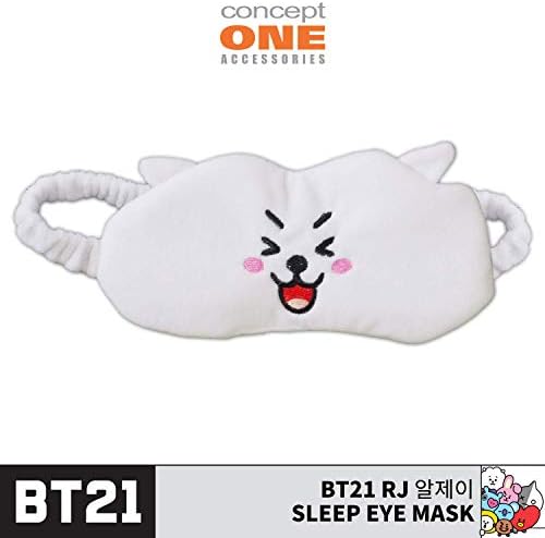 Спящая маска BT21 LINE FRIENDS RJ, белая, универсальный размер, 100% полиэстер Concept One