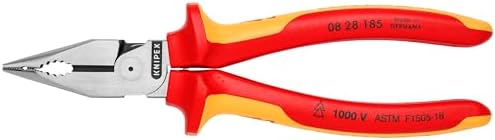 KNIPEX Tools 08 28 185 SBA Needle-Nose Combination Pliers-1000V Insulated, 7-1/4" Knipex