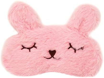 Honbay Plush Rabbit Sleeping Eye Mask Cute Cartoon Animal Eye Mask for Children (Beige) Honbay