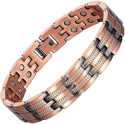 MagVIVACE Copper Bracelet for Men for Arthritis and Joint, Magnetic Bracelet with 3500 Gauss Effective Magnets, Healthy Jewelry Gift MagVIVACE