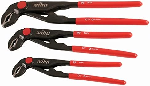 Wiha 32669 Push Button Adjustable Water Pump Pliers Set, 3 Piece Wiha