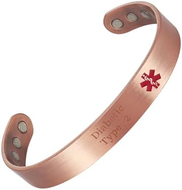 Women's Copper Magnetic Bracelet, 99.99% Pure Copper Cuff with 3500 Gauss Magnets (K) EnerCoppeX