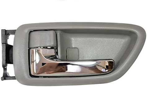 PT Auto Warehouse TO-2901MH-LS - Inner Interior Inside Door Handle/Trim, Gray (Stone) Knob with Chrome Lever - Left Driver Side PT Auto Warehouse