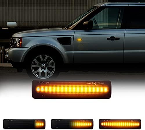 Gempro 2Pcs LED Front Fender Side Marker Light Turn Signal Lamp Assembly Replacement for Range Rover Sport LR3 LR4 Discovery 3/Discovery 4 LR2 Freelander 2 Gempro