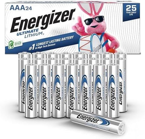 Литиевые аккумуляторы AAA, 24 штуки, самый долговечный AAA аккумулятор Energizer