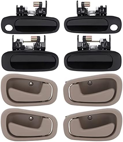 OCPTY Door Handles Exterior Interior Driver Passenger Side Replacement fit 1998-2002 for Corolla Outside Inside Door Handles(8pcs) Ocpty