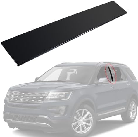 Front Left Driver Side B Pillar Molding Trim 926-448 Door Applique Replacement for Ford Explorer 2011-2016 BB5Z7820555BB Gloss Black Jdmspeed