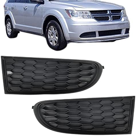 Fog Light Trims Lamp Frame W/O Hole Black Pair Fog Lamp Bezel Cover Set Fit for 2014-2020 Dodge Journey 68079853AB/68079852AB | CH1038180/CH1039180 (Driver & Passenger Side) Hapso