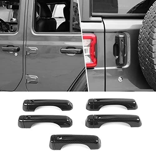 RT-TCZ Door Handle Trim Cover Tailgate Handle Cover Exterior Decoration Accessories for Jeep Wrangler JL JLU 2018-2022,Black Rt-Tcz