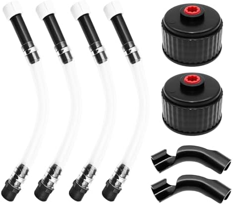 4 Set of Racing Fuel Jug Hose Kits, for VP Racing Fuel Filler Hose, 5 Gallon LC2 Racing Replacement Gas Can Cap with 2 VP Racing Fuel Jug Cap Hose Bender, Racing Fuels Replacement Cap Zosany