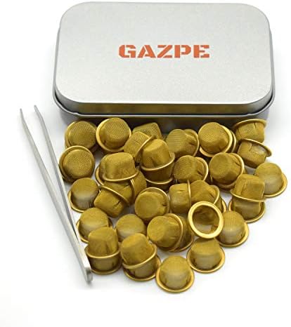 GAZPE - 50PCS Brass Screen Filter 1/2 Inch Diameter with Metal Box, Easy Installation & Cleaning Tweezer Included(50) S.Y.Z.