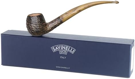 Savinelli Ginger’s Series, Classy Italian Briar Wood Pipe, Collectible Vintage Design Ladies Wood Pipe, Rusticated Finish, 626 Savinelli