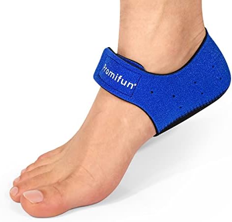 Heel Protectors for Heel Pains, 2 PCS Heel Protectors, Adjustable Heel Cups for Plantar Fasciitis, Pain Relief for Sprains, Heal Dry Cracked Heels for Women and Men (FSA or HSA Eligible) Promifun