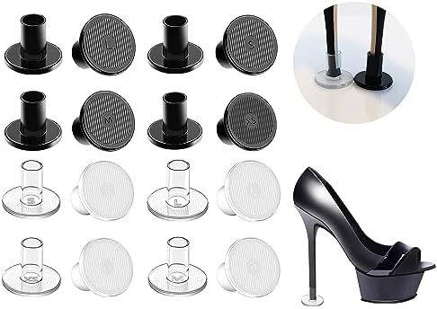 8 Pairs Heel Cap Protectors for High Heel Shoes, 4 Sizes Heel Stoppers for Grass,Heel Repair Caps Covers Heel Replacement Heel Savers for Stiletto and Pumps Stop Sinking at Grass and Cracks JEVRKAPZ