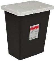 RCRA Waste Container, SharpSafety 26 H X 12-3/4 D X 18-1/4 W Inch 18 Gallon Black Base/White Lid Vertical Entry Hinged Lid, 8617RC - Sold by: Pack of One Ensur