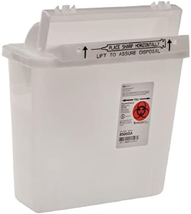 Sharps Container, SharpStar in-Room 1-Piece 12-1/2 H X 10-3/4 W X 5-1/2 D Inch 5 Quart Translucent Horizontal Entry Lid, 8506SA - Sold by: Pack of One Ensur