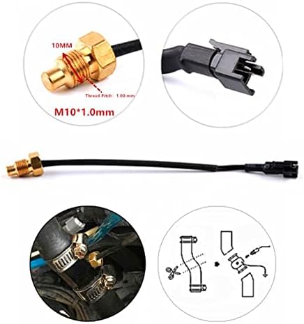 Motorcycle Digital Thermometer, DC 12V Ultra Thin Water Temperature Meter Gauge with 18mm Sensor Adapter and LCD Display, Digital Hygrometer Humidity Temperature Meter (Blue) Cryfokt