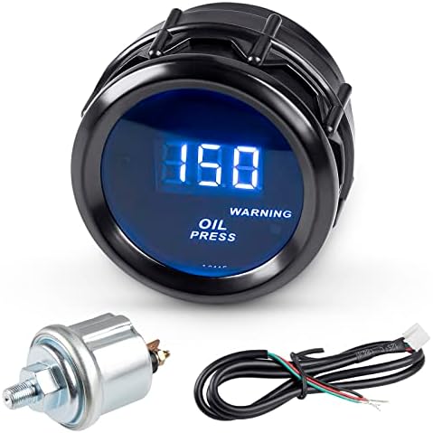 WATERWICH Oil Pressure Gauge 0-150 PSI DC12V Press Gauge Meter Kit 2inches 52mm for Car Truck Vehicle Automotive Waterwich