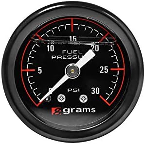 30psi Fuel Pressure Gauge Blk Face G2-99-0030, Black Grams Performance