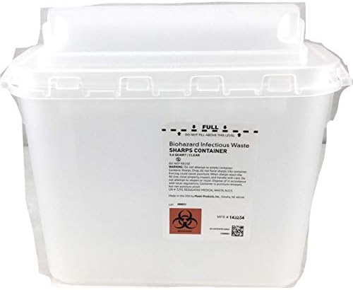 BD 5.4 Quart Translucent White Horizontal Entry Sharps Container BD