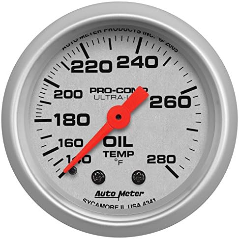 Auto Meter 4341 Ultra-Lite Mechanical Oil Temperature Gauge Auto Meter