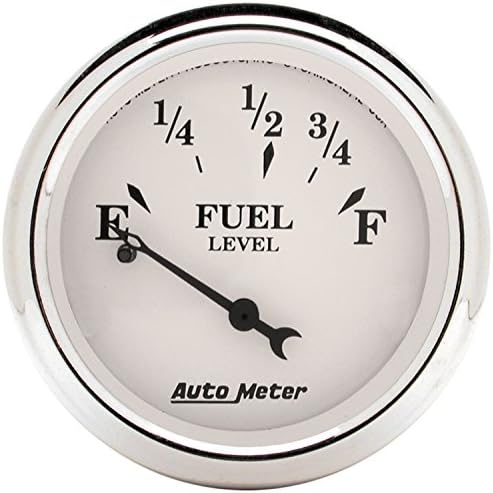 AUTO METER 1607 Old TYME White Fuel Level Gauge , 2 1/16" - Short Sweep/Electric Auto Meter