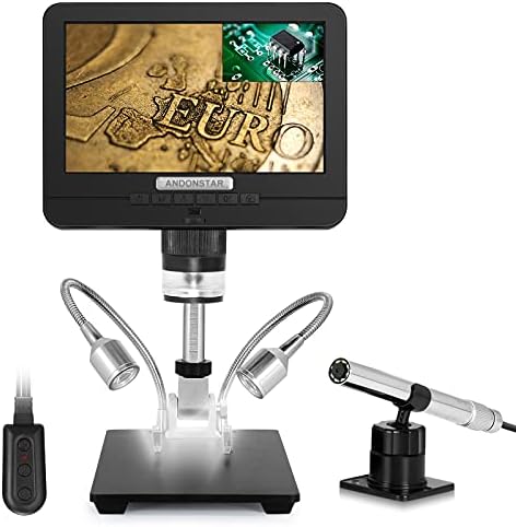 Andonstar AD206S 50X Double Lens Digital Microscope,7 inch with Endoscope Electronics Digital Microscope PCB Phone Repair SMD/SMT Soldering Microscope Andonstar