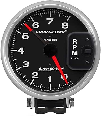 Auto Meter 3980 Sport-Comp Monster Tachometer 5.000 in. Auto Meter