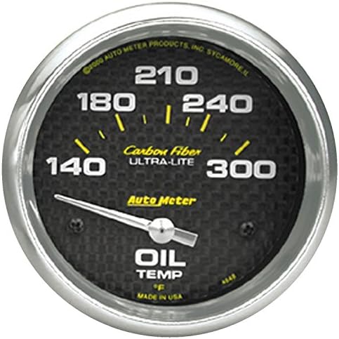 Auto Meter 4848 Carbon Fiber Electric Oil Temperature Gauge Auto Meter