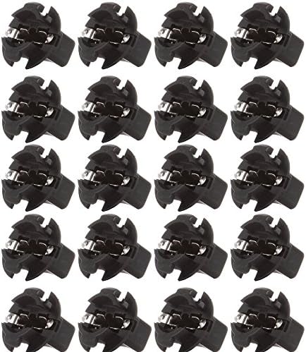 cciyu 20x Black 5/8" Twist In Instrument Panel Dashboard Gauge Bulbs 194 168 T10 Wedge socket Replacement fit for 194/168(T3-1/4) type Miniature Wedge Base bulbs Cciyu