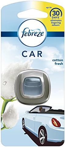 Клипса-освежитель для автомобиля, действует до 30 дней, устраняет стойкие запахи, аромат чистого хлопка (1 упаковка) Febreze