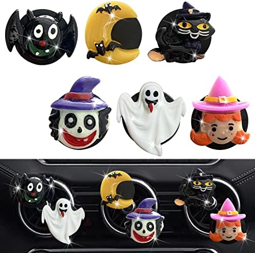 Halloween Air Vent Clips, 6 Pcs Halloween Car Air Fresheners Vent Clips Car Diffuser Vent Clip Charm Car Decoration for Women Cute Car Interior Decor Halloween Car Accessories Xinjincang