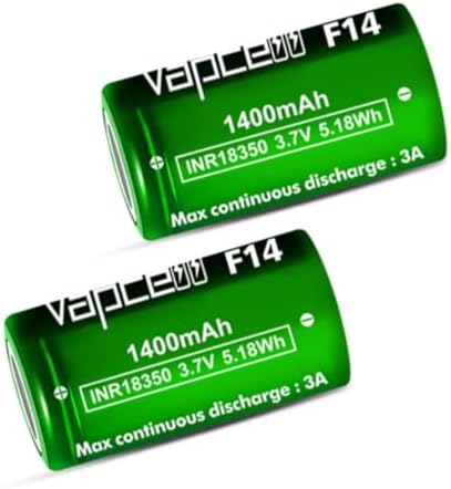 IMR 18350 1400mAh 3A Flat top Rechargeable Battery (Pack of 2) Generic