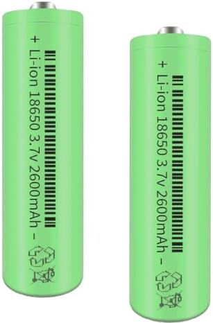 2 Packs 3.7V 18650 Battery Button top 18650 Rechargeable Batteries for Headlamp, LED Flashlight, Electronic Devices etc Green Svenirven