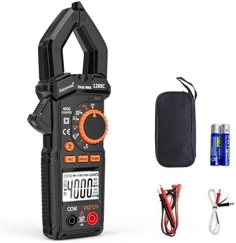 Digital Clamp Meter Multimeter Voltage Tester Auto-ranging, Measures Current Voltage Capacitance Resistance Diodes Aicevoos